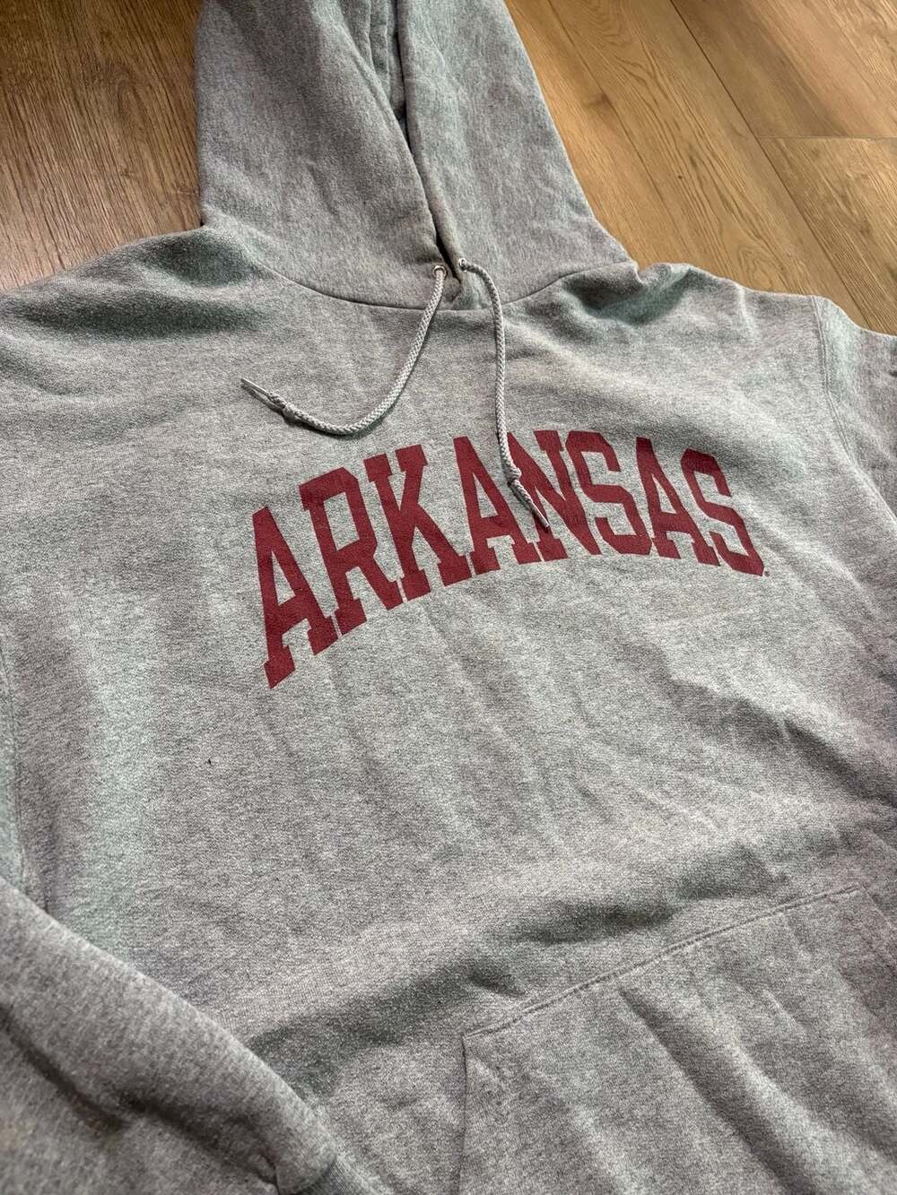 Champion Eco Fleece Future Friendly Arkansas Razorbacks Gray Hoodie Size L